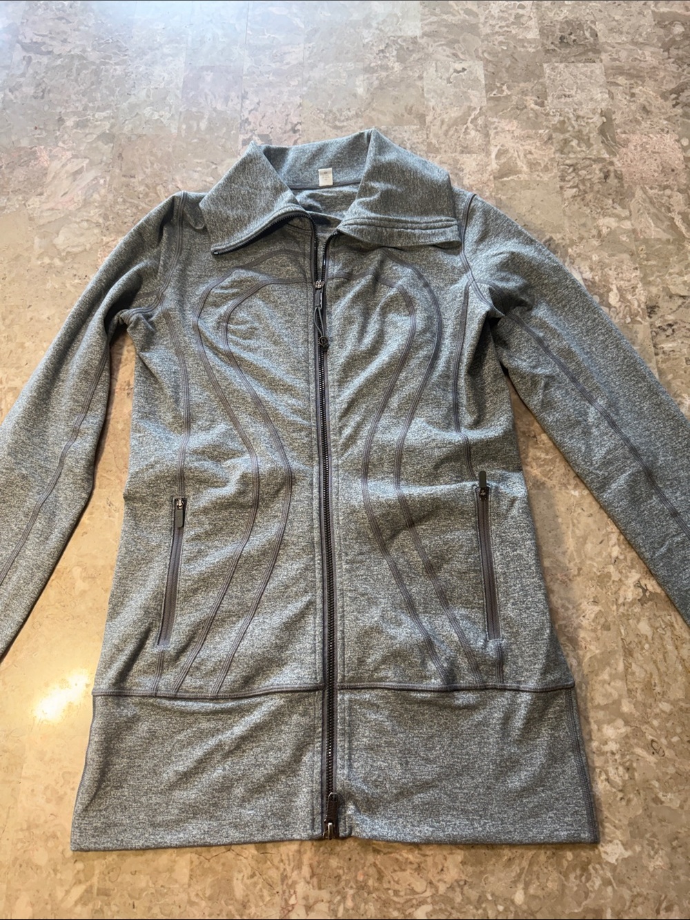 Lululemon In Stride Jacket Gray Heather Slate Gray Slate Full Zip